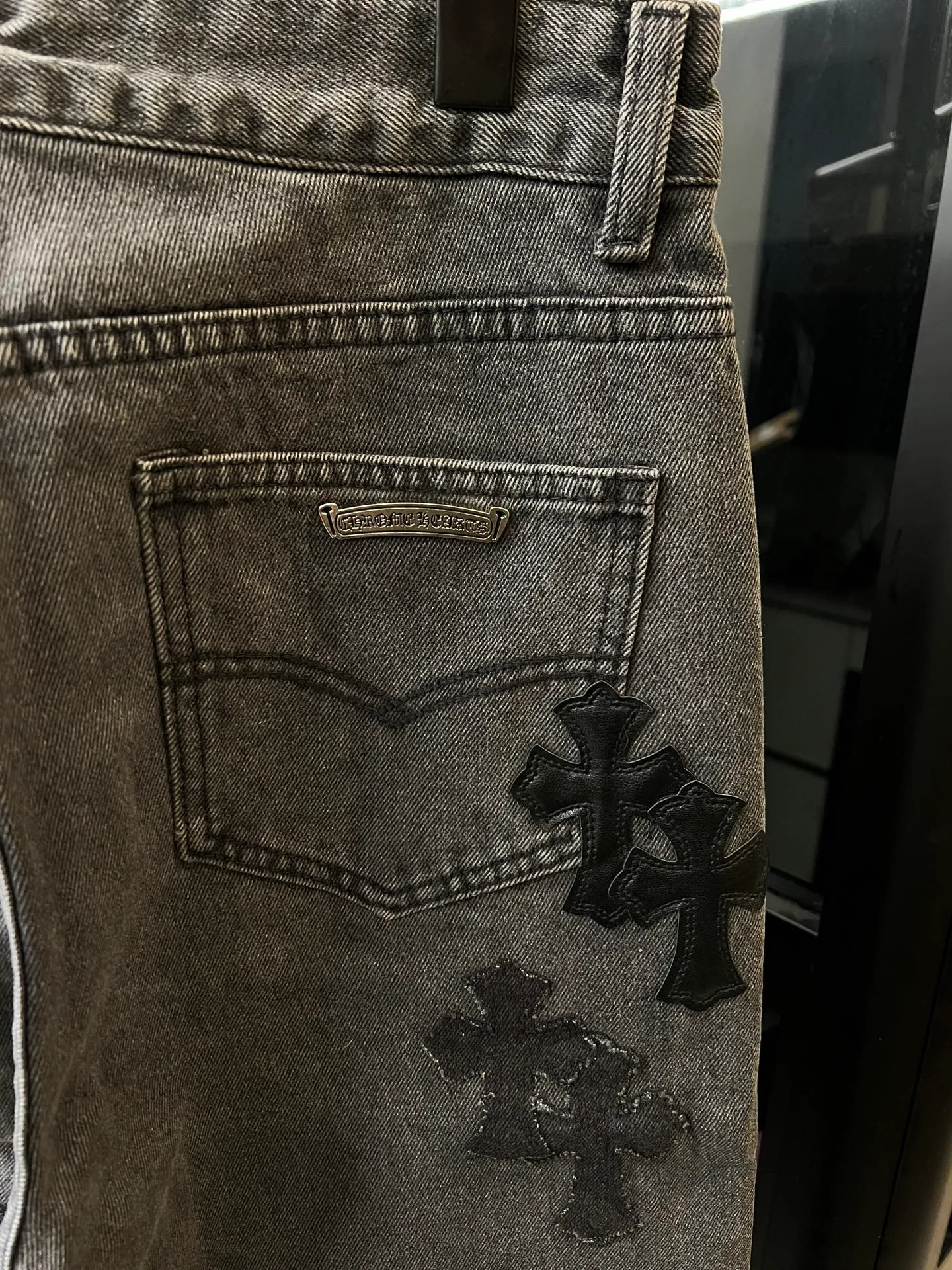 P270 [Special Version] Chrome Hearts/Chrome Heart 25Ss CH Large Cross Limited Blue Ox King Jeans (Black) Size: 28 30 32 34 36 (corresponding to s-xxl) Detailed sizes can be found in Figure 9
